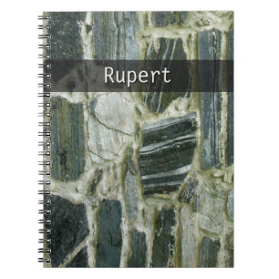 Carnet Vieux mur en pierre de géologie avec tout texte