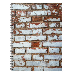 Carnet Vieux mur vintage en briques avec plaste blanc par