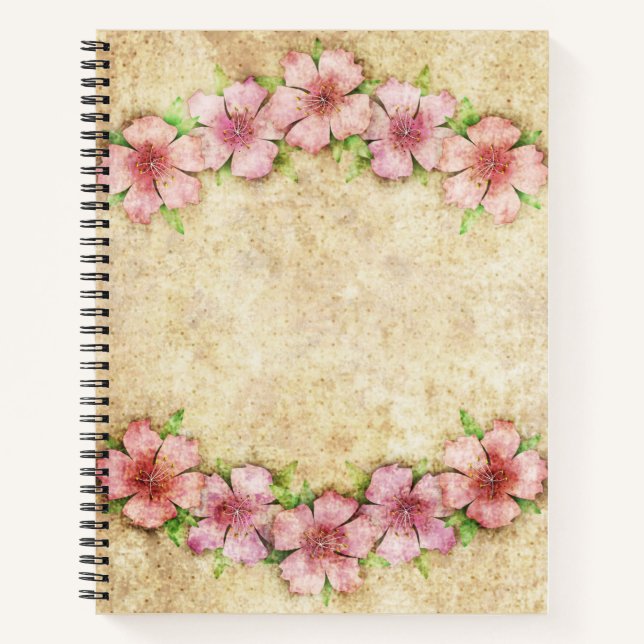 Carnet Vieux papier peint floral (Devant)