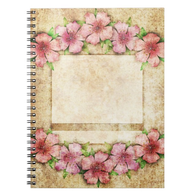 Carnet Vieux papier peint floral (Devant)