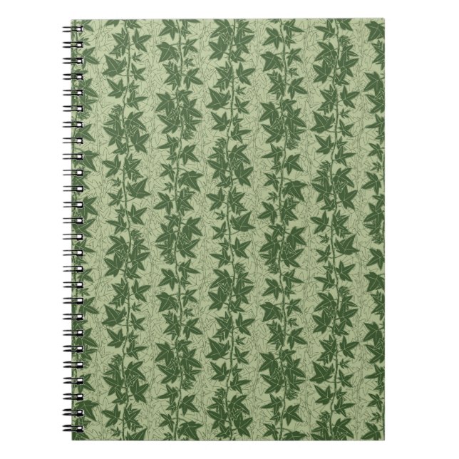 Carnet Vignes d'Hérida - vert botanique D_L motif. (Devant)