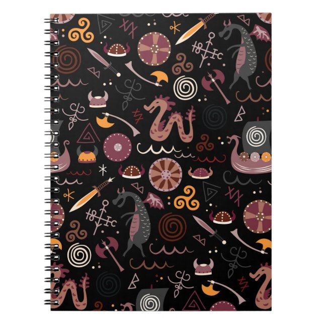 Carnet Viking motif design graphique transparent (Devant)
