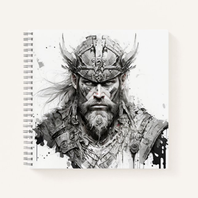 Carnet Viking Warrior Portrait Peinture Historique Tough (Devant)