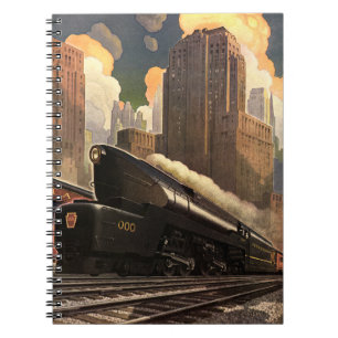 Carnet Ville de style ancien, train duplex T1 sur les voi