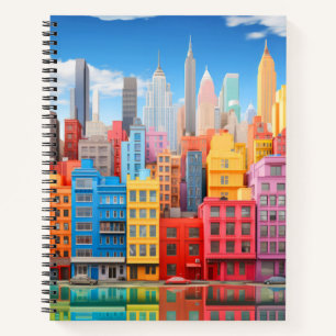 Carnet Ville Paysage Concept Paysage Coloré Abstrait