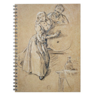 Carnet Vin-pourer avec une carte de jeune homme (craie)