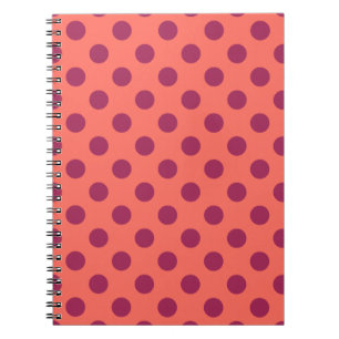 Carnet Vin rouge et corail vivant pois