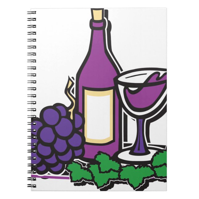 Carnet Vin rouge et raisins pourpres (Devant)