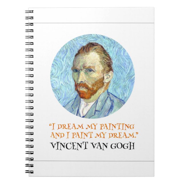 Carnet Vincent Van Gogh Portrait avec citation (Devant)