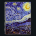 Carnet Vincent Van Gogh Starry Nuit Vintage Art<br><div class="desc">Vincent van Gogh Starry Night Art Peinture Starry Night est un tableau de l'artiste post-impressionniste néerlandais Vincent van Gogh. Le ciel bleu de la nuit est rempli de nuages tourbillonnants, d'étoiles et d'une lune brillante croissant. La Nuit étoilée est la seule nocturne de la série de vues depuis la fenêtre...</div>