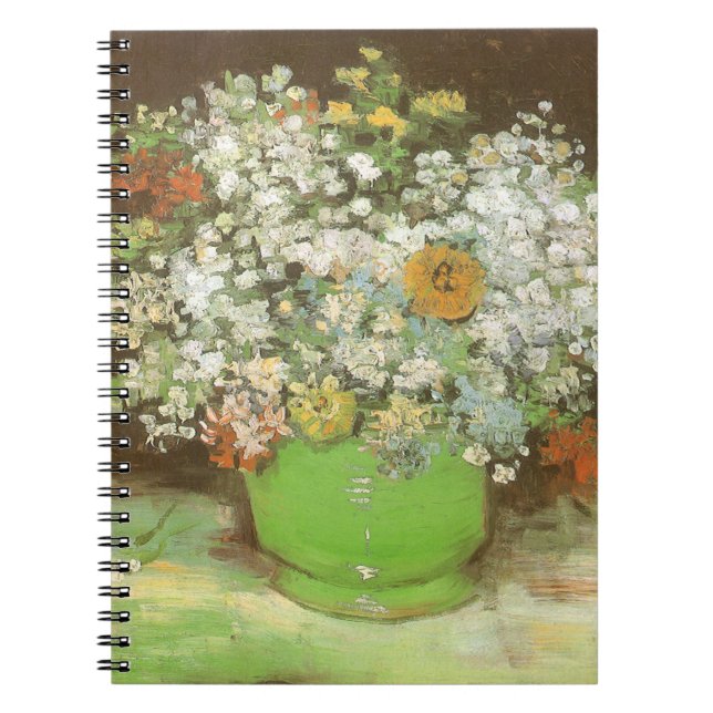 Carnet Vincent van Gogh - Vase avec Zinnias et Fleurs (Devant)