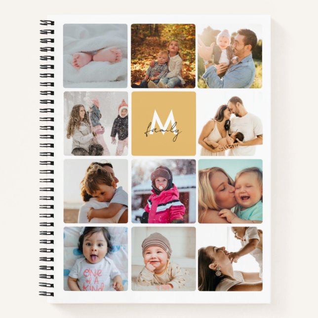 Carnet Vingt-deux photos Collage simple Famille Monogramm (Devant)