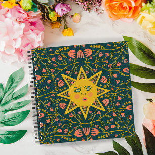 Carnet Vins Sun & Flower Motif Boho Cute