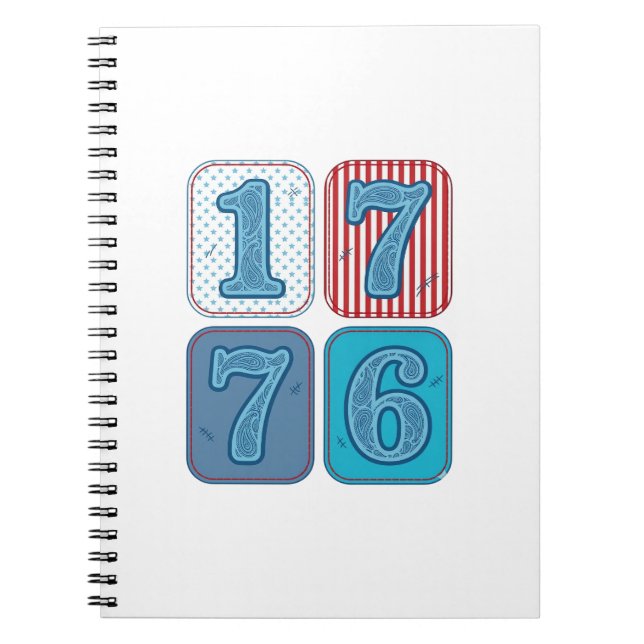 Carnet Vintage 1776 Patchwork Patriotique (Devant)