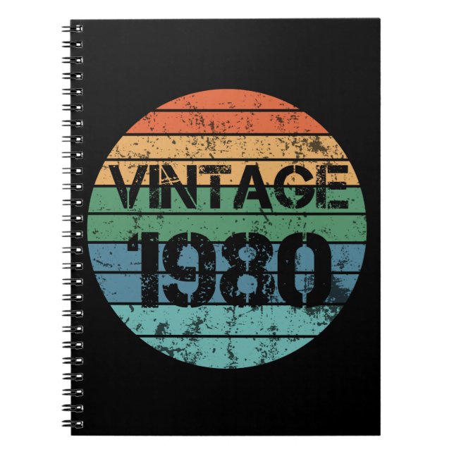 Carnet Vintage 1980 Birthday Spiral Photo Notebook (Devant)