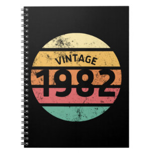 Carnet Vintage 1982 Magnifique 40E Anniversaire Rétro 198