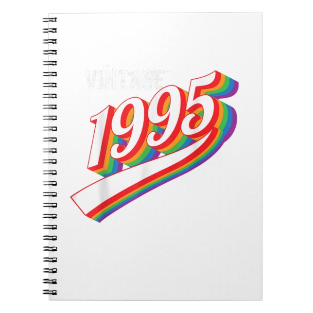 Carnet Vintage 1995 Cool fête anniversaire Retro 1995 (Devant)