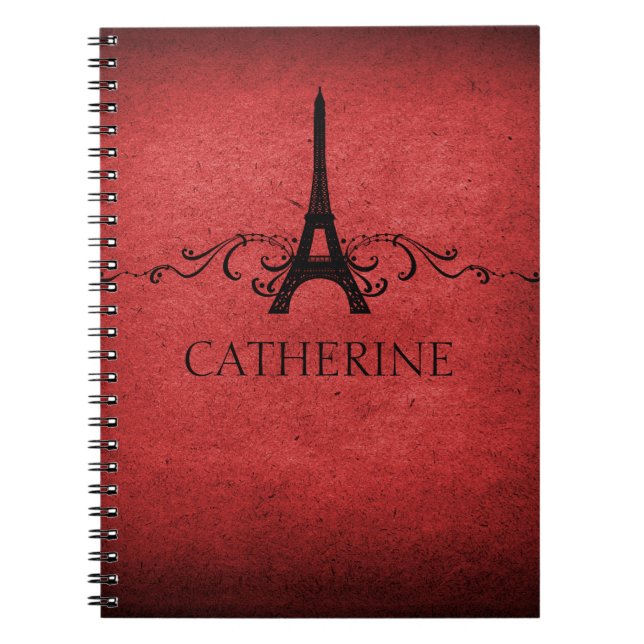 Carnet vintage à la française, rouge (Devant)