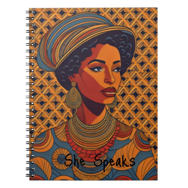 Carnet vintage Afro Lady (Devant)