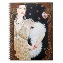 Carnet Vintage Art déco Lady Christmas
