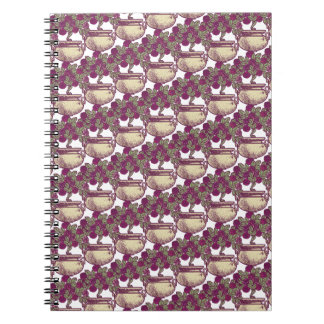 Carnet Vintage Art Nouveau rose marron motif