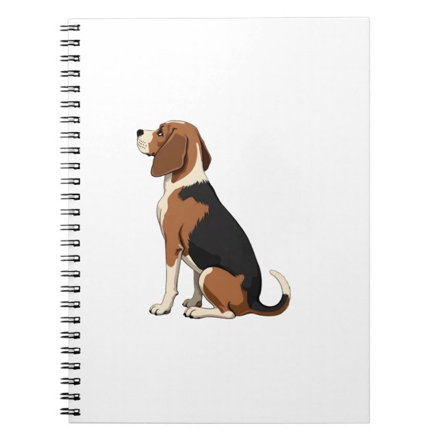 Carnet Vintage Beagle Dog Back View Illustration Pet Love (Devant)