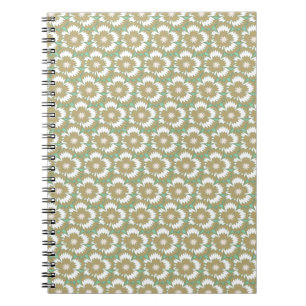 Carnet Vintage beige et vert fleuri Dianthus Barbatus