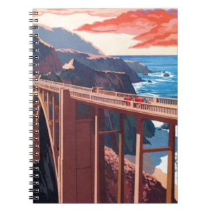 Carnet Vintage Big Sur Bixby Bridge USA Tourisme