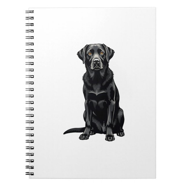 Carnet Vintage Black Labrador Retriever Dog Portrait Illu (Devant)