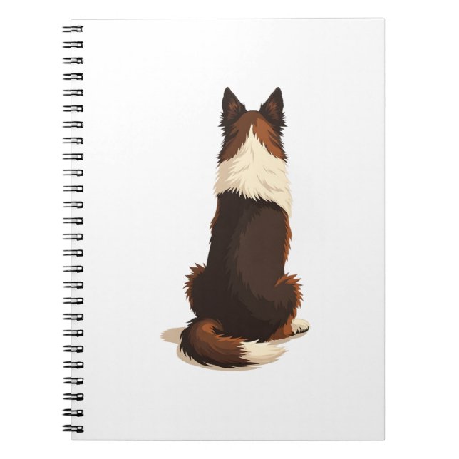 Carnet Vintage Border Collie From Behind Dog Illustration (Devant)