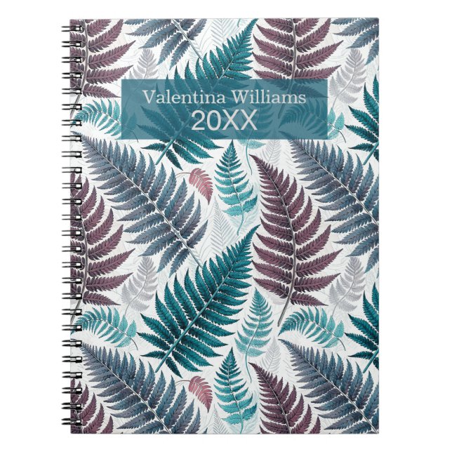 Carnet Vintage Botanical Fern Monogram (Devant)