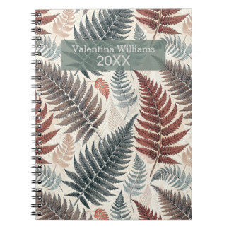 Carnet Vintage Botanical Fern Monogram