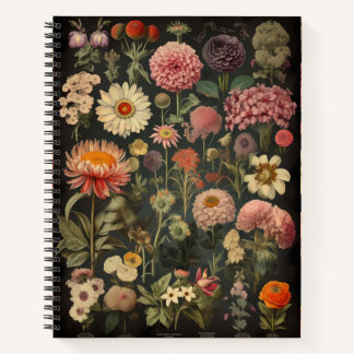 Carnet Vintage Botanical Flower Notebook – Elegant Floral
