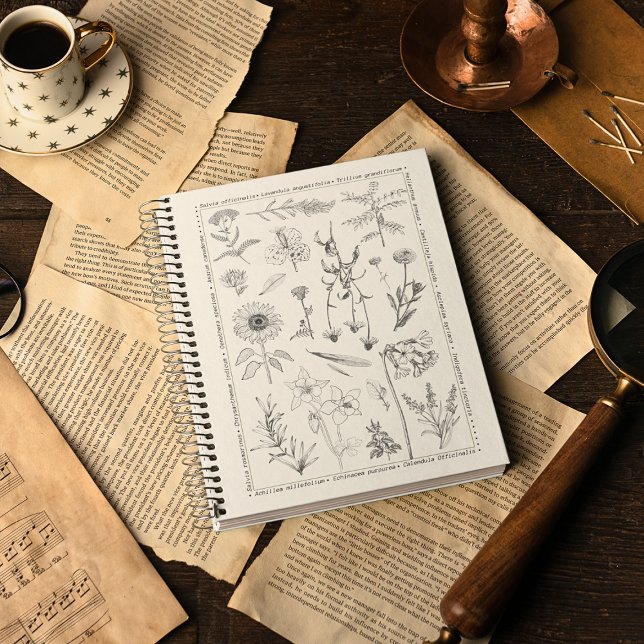 Carnet Vintage Botanique Flora Moth Hardcover (Créateur téléchargé)