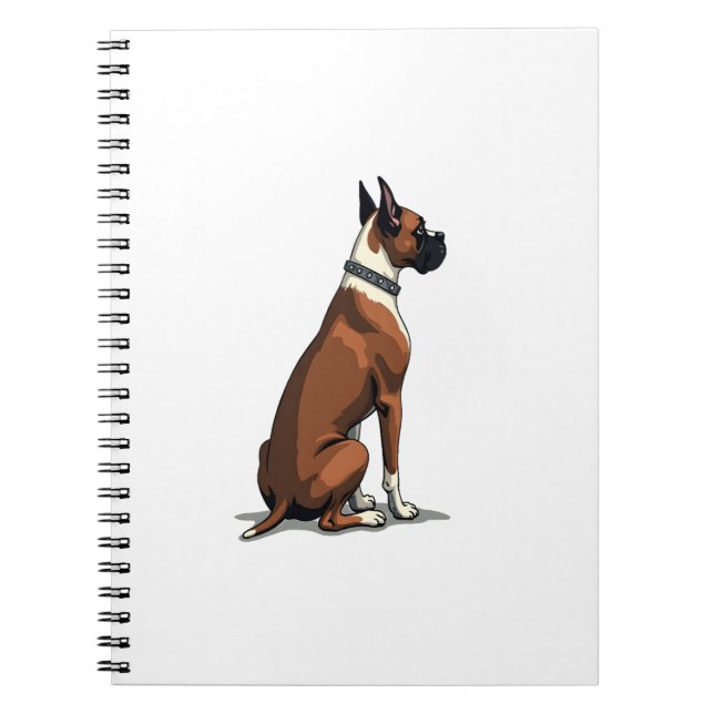Carnet Vintage Boxer Dog From Behind Illustration Brown W (Devant)