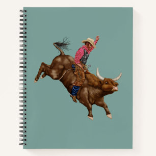 Carnet Vintage bull équitation cowboy