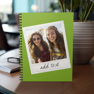 Carnet Vintage cadre personnalisé Lime photo Vert