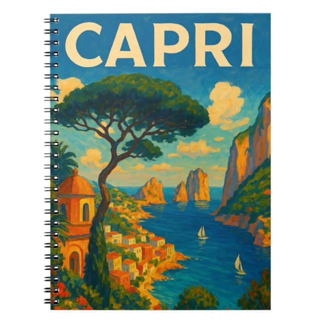 Carnet Vintage Capri Italie Voyage (Devant)