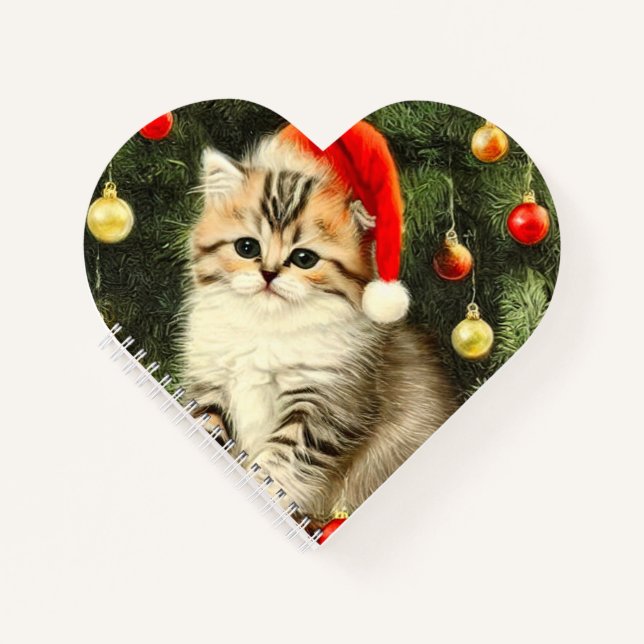Carnet Vintage Christmas Kitten (Devant)
