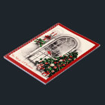 Carnet Vintage Christmas Window<br><div class="desc">Carnet de Noël avec une vitrine vintage de Noël du sapin de Noël et lumières brillant la nuit par une belle fenêtre.</div>