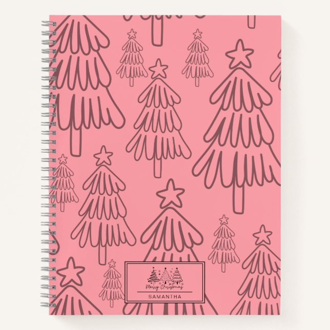 Carnet Vintage classique Motif-arbre de Noël (3) (Devant)