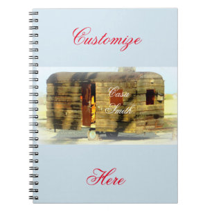 Carnet Vintage classique patiné caravane en bois