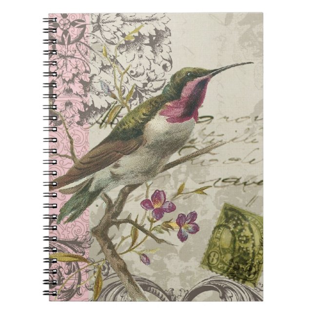 Carnet Vintage colibri...carnet (Devant)