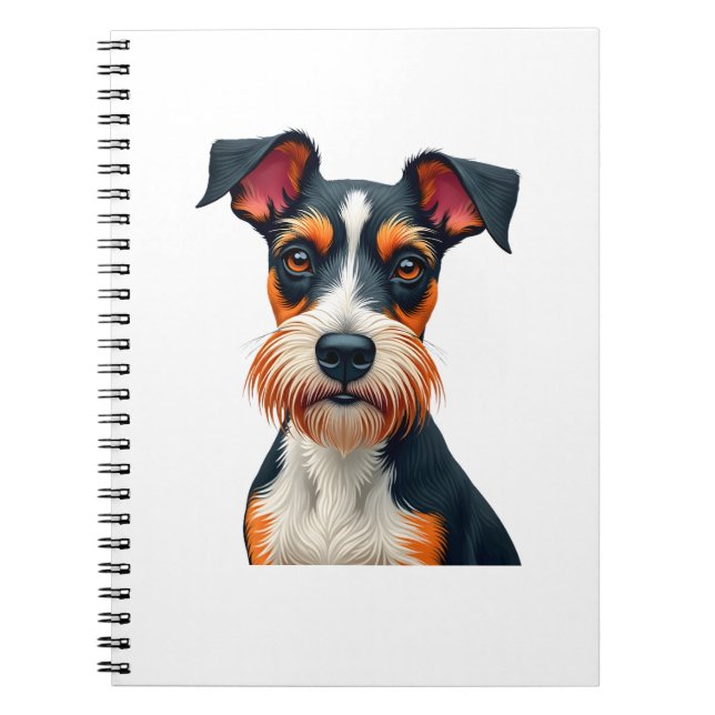 Carnet Vintage Colorful Dog Portrait Illustration Retro T (Devant)