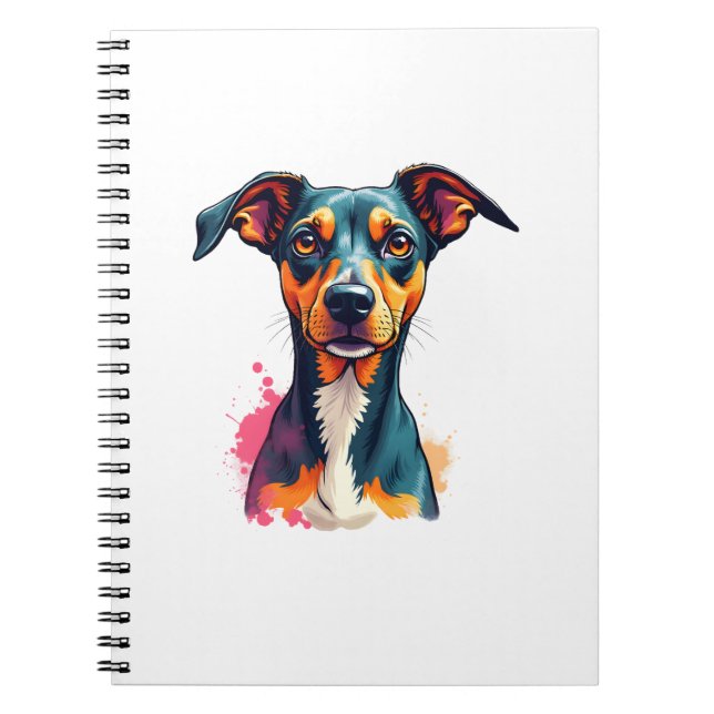 Carnet Vintage Colorful Dog Portrait Pop Art Illustration (Devant)