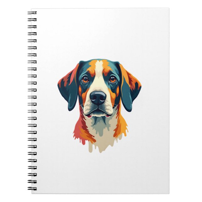 Carnet Vintage Colorful Dog Portrait Pop Art Style Pet Il (Devant)