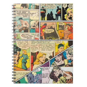 Carnet Vintage Comic Layout Boxing Journaliste Romance