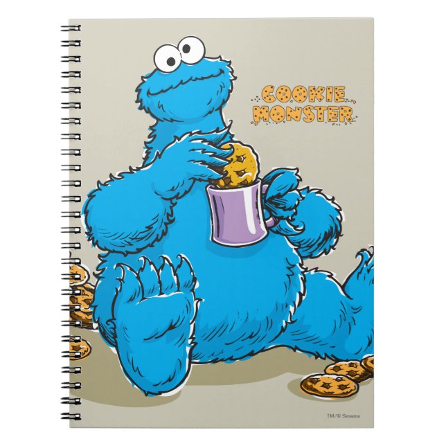 Carnet Vintage Cookie Monster Manger Cookies (Devant)