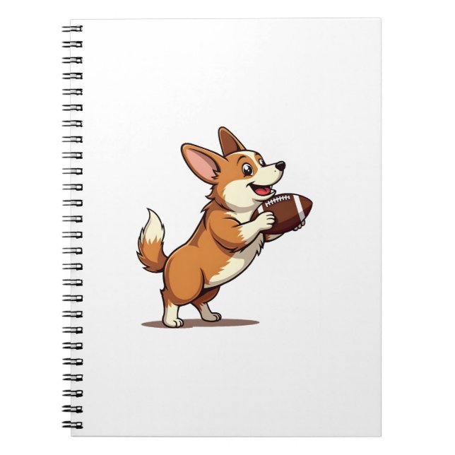 Carnet Vintage Corgi Football Dog Illustration Retro Spor (Devant)