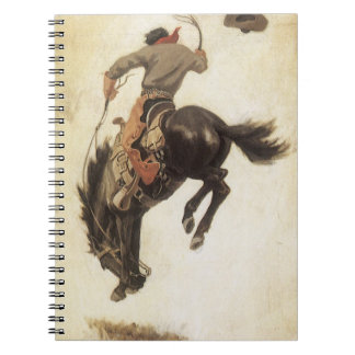 Carnet Vintage Cowboy, Bronco Buster Study par NC Wyeth